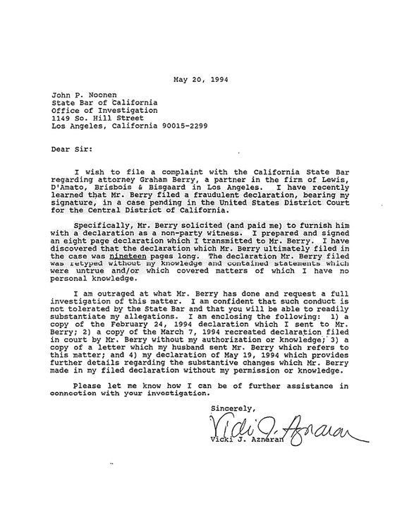 Complaint against Graham Berry