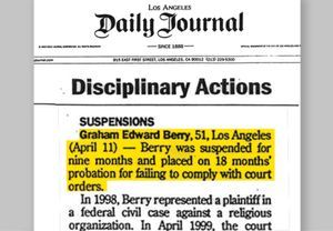 Published record of Graham Berry’s suspension by the State Bar of California